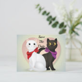 Cute Cartoon Cat Couple Briefkaart (Staand voorkant)