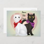 Cute Cartoon Cat Couple Briefkaart (Voorkant / Achterkant)