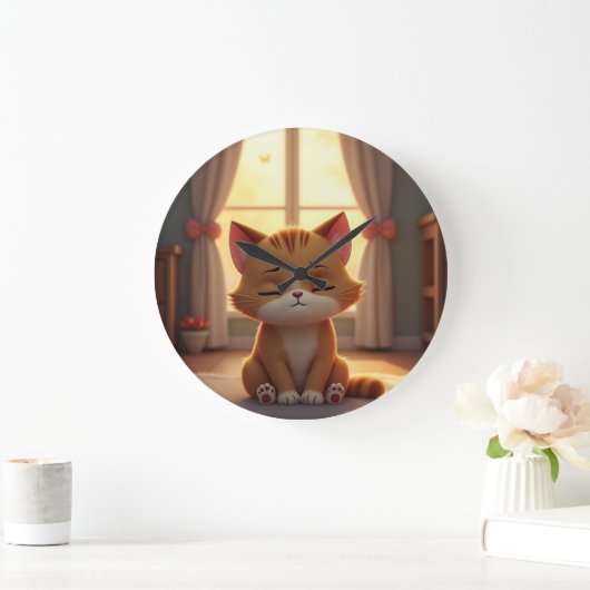 Cute cartoon cat grote klok (Huis)