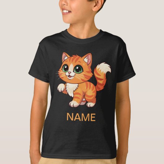Cute Cartoon Cat Kids' T-Shirt (Voorkant)