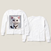 Cute Cartoon Cat Kids T-Shirt – Soft Cotton Comfor (Voorkant /achterkant)