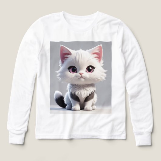 Cute Cartoon Cat Kids T-Shirt – Soft Cotton Comfor (Voorkant)
