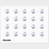 Cute cartoon cat mermaid ronde sticker (Vel)