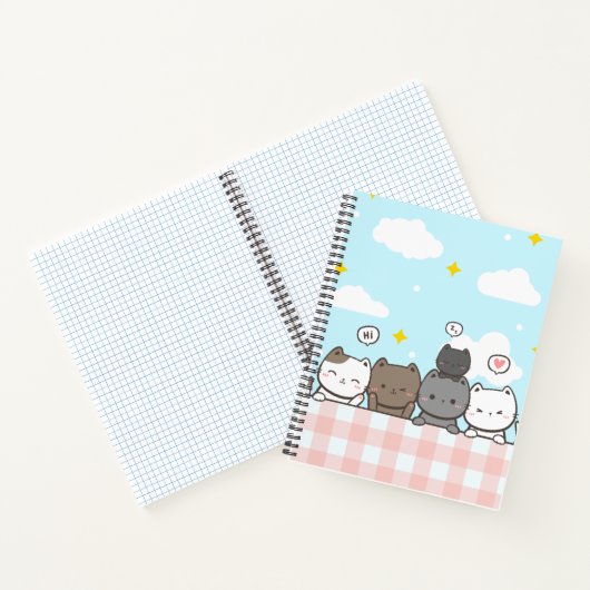 Cute Cartoon Cat Notebook Notitieboek (Binnen)