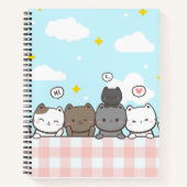 Cute Cartoon Cat Notebook Notitieboek (Voorkant)