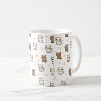Cute Cartoon Cat Pattern Mug | Kawaii Kitty Coffee Koffiemok