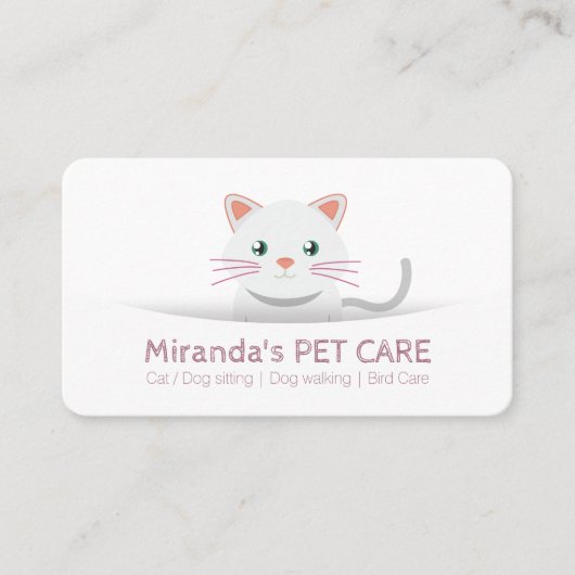 Cute Cartoon Cat Pet Care Pet Grooming Appointing Afsprakenkaartje (Voorkant)