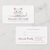 Cute Cartoon Cat Pet Care Pet Grooming Appointing Afsprakenkaartje (Voorkant / Achterkant)