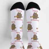 Cute Cartoon Cat Playing Trumpet Tribe Sokken (Top)