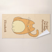 Cute Cartoon Cat Pun Naam Bath Towel toevoegen Badhanddoek (Badhanddoek)