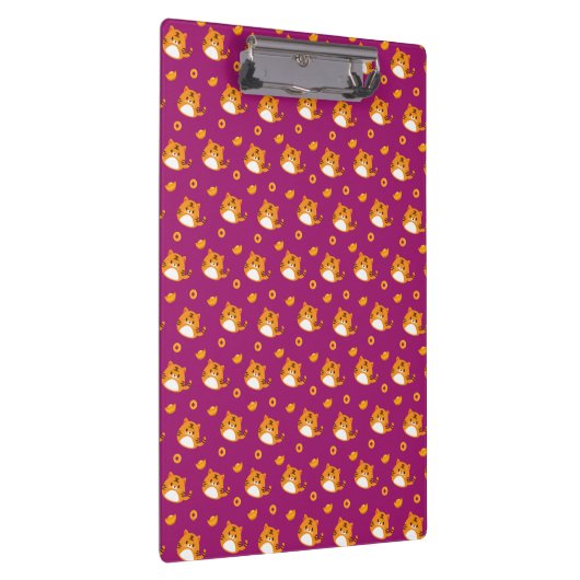 Cute Cartoon Cat Seamless Pattern | Kawaii Orange  Klembord (Rechts)