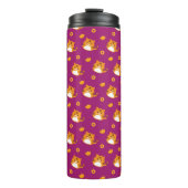 Cute Cartoon Cat Seamless Pattern | Kawaii Orange Thermosbeker (Voorkant)