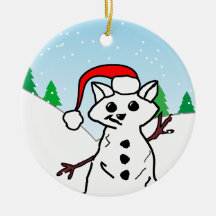 Cute Cartoon Cat Snowman Winter Holiday