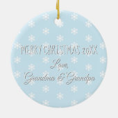 Cute Cartoon Cat Snowman Winter Holiday Keramisch Ornament (Achterkant)