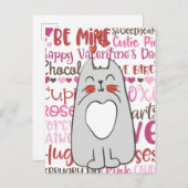 Cute Cartoon Cat Valentijnsdag Briefkaart (Voorkant / Achterkant)