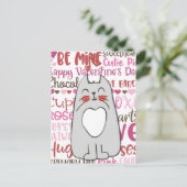 Cute Cartoon Cat Valentijnsdag Briefkaart (Staand voorkant)