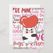 Cute Cartoon Cat Valentijnsdag Briefkaart (Voorkant / Achterkant)