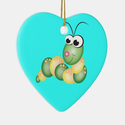 Cute Cartoon Caterpipe Keramisch Ornament (Rechts)