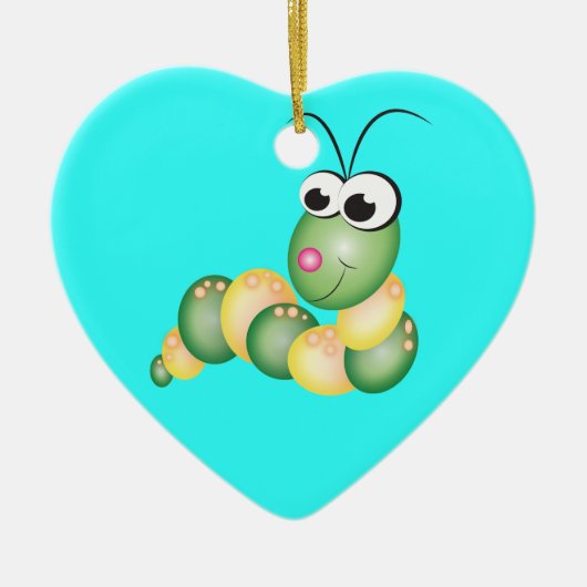 Cute Cartoon Caterpipe Keramisch Ornament (Voorkant)
