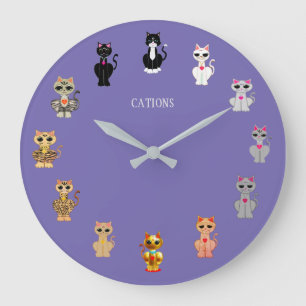 Cute Cartoon Cats Grote Klok