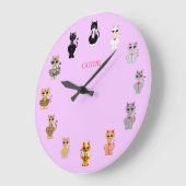 Cute Cartoon Cats Grote Klok (Hoek)