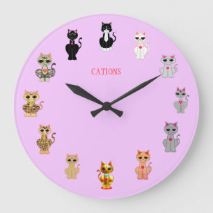 Cute Cartoon Cats Grote Klok