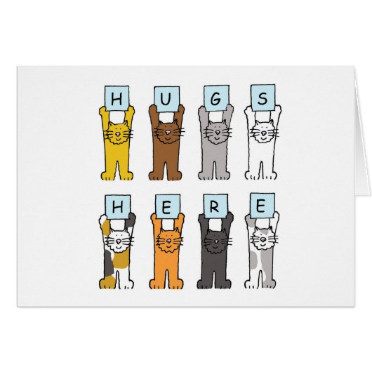 Cute Cartoon Cats Huggen, hier (Voorkant Horizontaal)