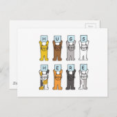 Cute Cartoon Cats Hugs here Briefkaart (Voorkant / Achterkant)