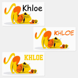 Cute Cartoon Cats Labels