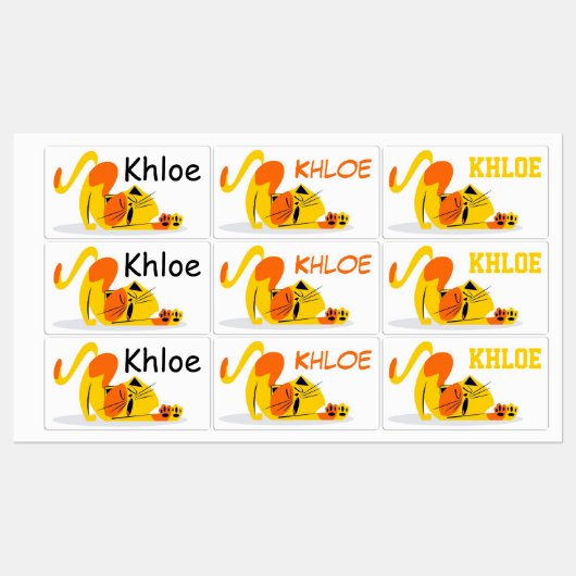 Cute Cartoon Cats Labels (Vel)