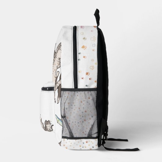 Cute Cartoon Cats Pattern | Monogram Bedrukte Rugzak (Rechts)