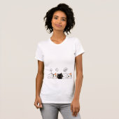 Cute Cartoon Cats Saying Hi T-Shirt (Voorkant volledig)