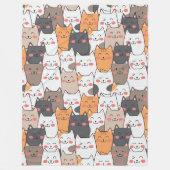Cute cartoon Cats Seamless Pattern Fleece Deken (Voorkant)