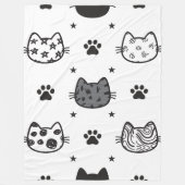 Cute cartoon Cats Seamless Pattern Fleece Deken (Voorkant)