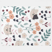 Cute cartoon Cats Seamless Pattern Fleece Deken (Voorkant (Horizontaal))
