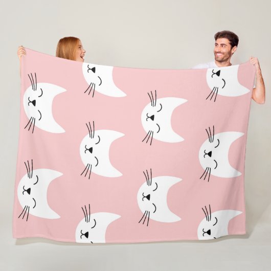 Cute cartoon Cats Seamless Pattern Fleece Deken (In situ)