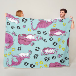 Cute cartoon Cats Seamless Pattern Fleece Deken