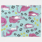 Cute cartoon Cats Seamless Pattern Fleece Deken (Voorkant (Horizontaal))