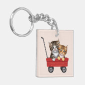Cute Cartoon Cats Sleutelhanger (Voorkant Links)