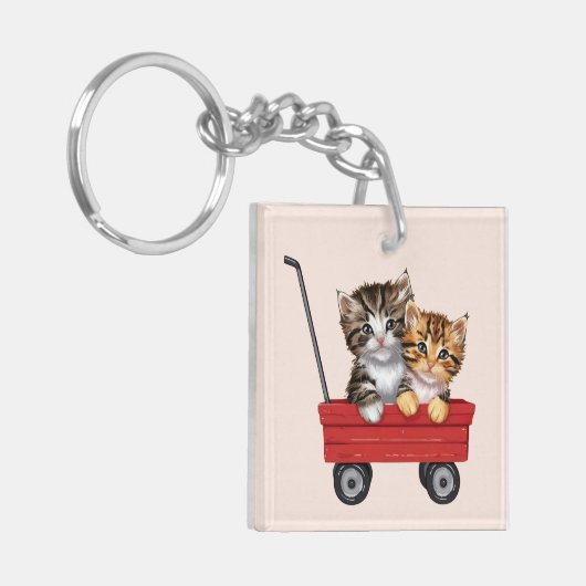 Cute Cartoon Cats Sleutelhanger (Voorkant Links)