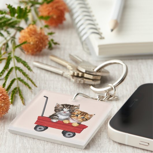 Cute Cartoon Cats Sleutelhanger (Voorkant Rechts)