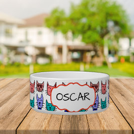 Cute Cartoon Cats Voerbakje