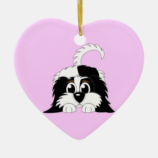 Cute Cartoon Cavachon Keramisch Ornament (Voorkant)