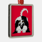 Cute Cartoon Cavachon Metalen Ornament (Rechts)