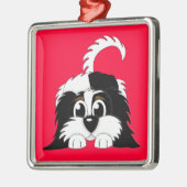 Cute Cartoon Cavachon Metalen Ornament (Links)