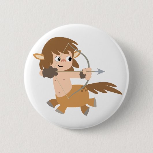 Cute Cartoon Centaur Sagittarius Button Badge (Voorkant)
