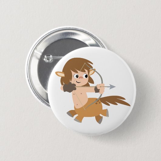 Cute Cartoon Centaur Sagittarius Button Badge (Voorkant /achterkant)