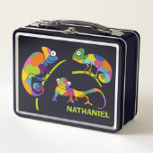 Cute Cartoon Chameleons Bright Colors Personalized (Voorkant)
