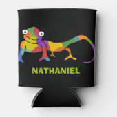Cute Cartoon Chameleons Bright Colors Personalized Blikjeskoeler (Voorkant)