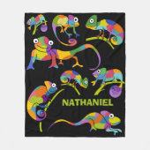 Cute Cartoon Chameleons Bright Colors Personalized Fleece Deken (Voorkant)